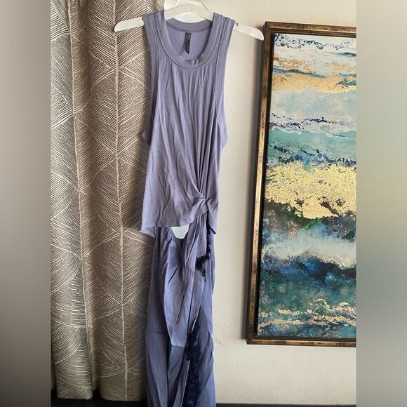 ANTHROPOLOGIE Midi Dress Size M The Keeley Twofer  Sleeveless Light Blue NEW - Picture 6 of 16